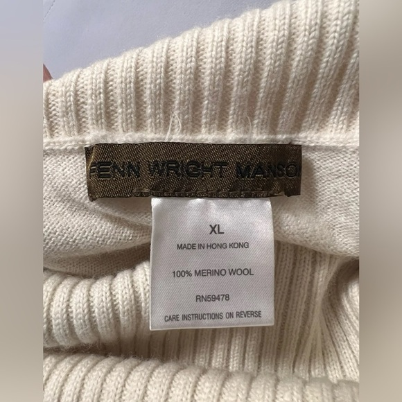 Fenn Wright Manson Women’s Size XL 100% Merino Wool Turtleneck Ivory - Picture 5 of 7